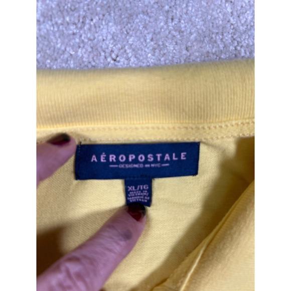 Aeropostale Womens Size Xl Yellow Short Sleeve Polo Shirt - Picture 3 of 9